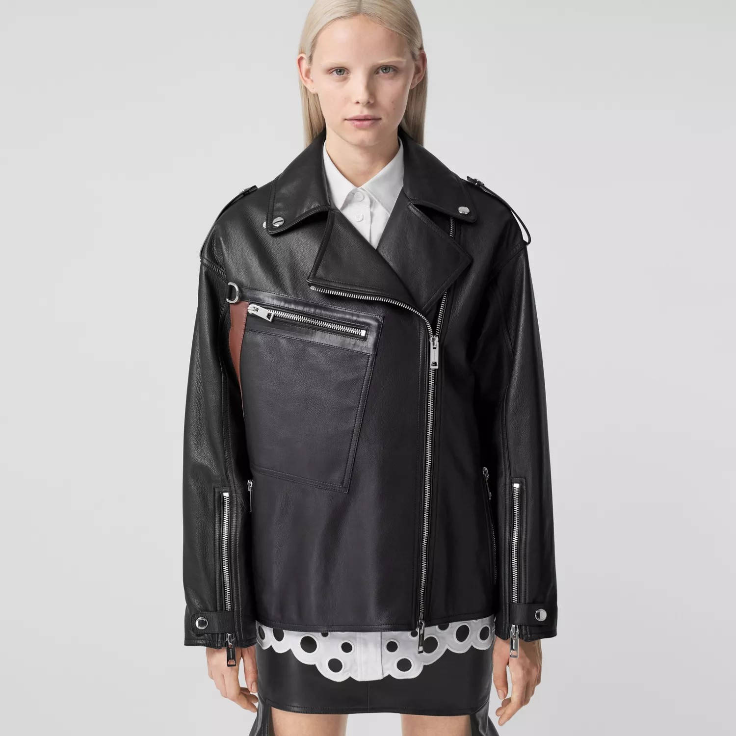 Burberry leather biker clearance jacket