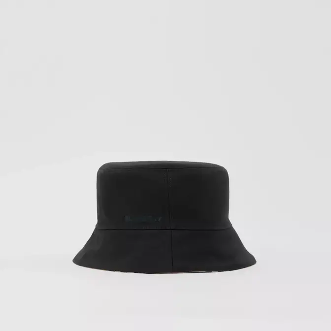 Burberry monogram motif derby shoes Stripe Cotton Bucket Hat Archive Beige Reverse Front