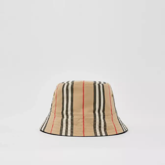 Burberry monogram motif derby shoes Stripe Cotton Bucket Hat Archive Beige