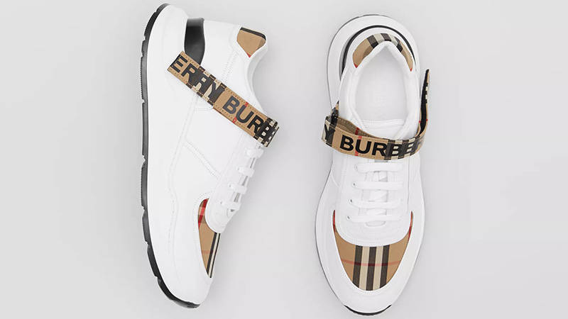 Burberry Vintage Check Logo Detail Beige White
