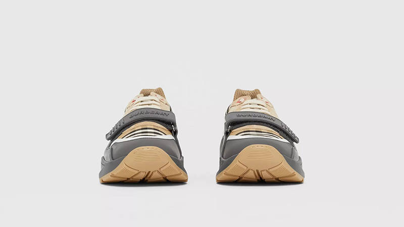 Burberry Vintage Check Suede Grey Beige 80310981 front