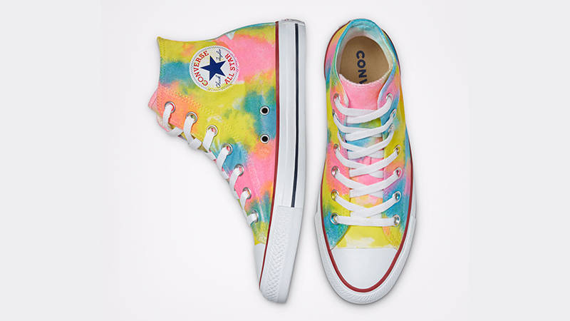 Converse Chuck Taylor Hi Tie Dye Pink Yellow Blue
