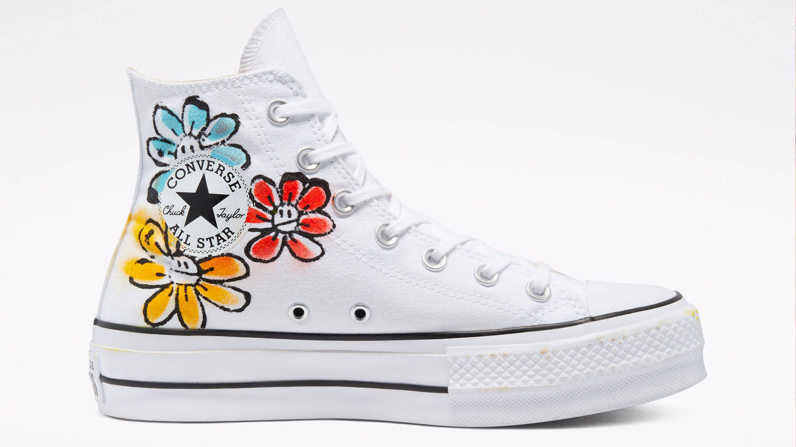 Converse Chuck Taylor All Star Hand Painted Flowers Hi