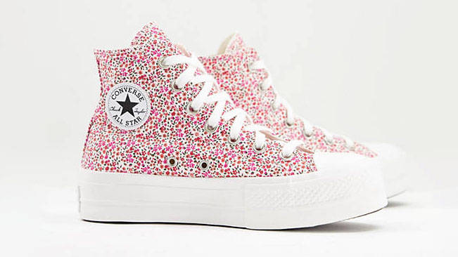 Converse Platform Floral Pink