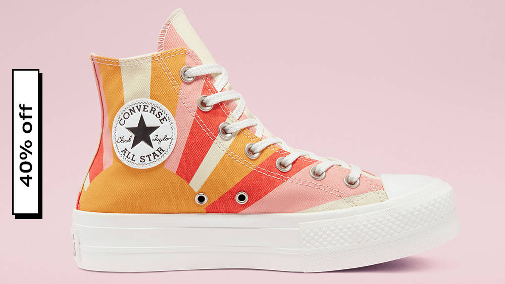 Converse Summer Spirit Platform Chuck Taylor All Star High Top Bright Poppy