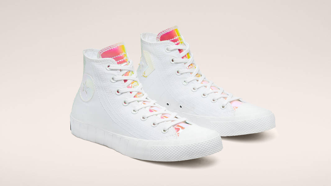 Converse UNT1TL3D Hi-Vis Iridescent High White Front