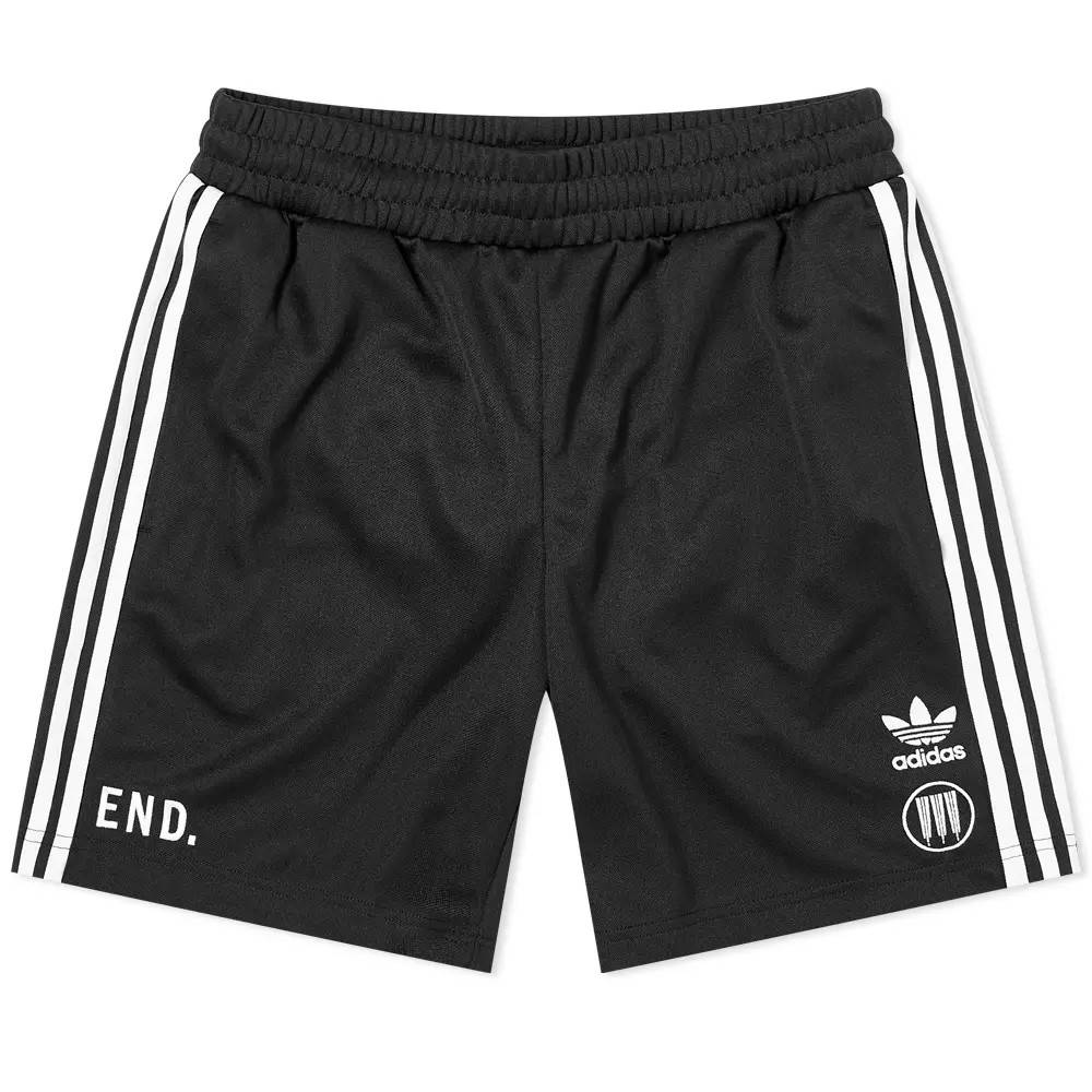 END x adidas x Neighborhood Team Shorts - Black | The Sole Supplier