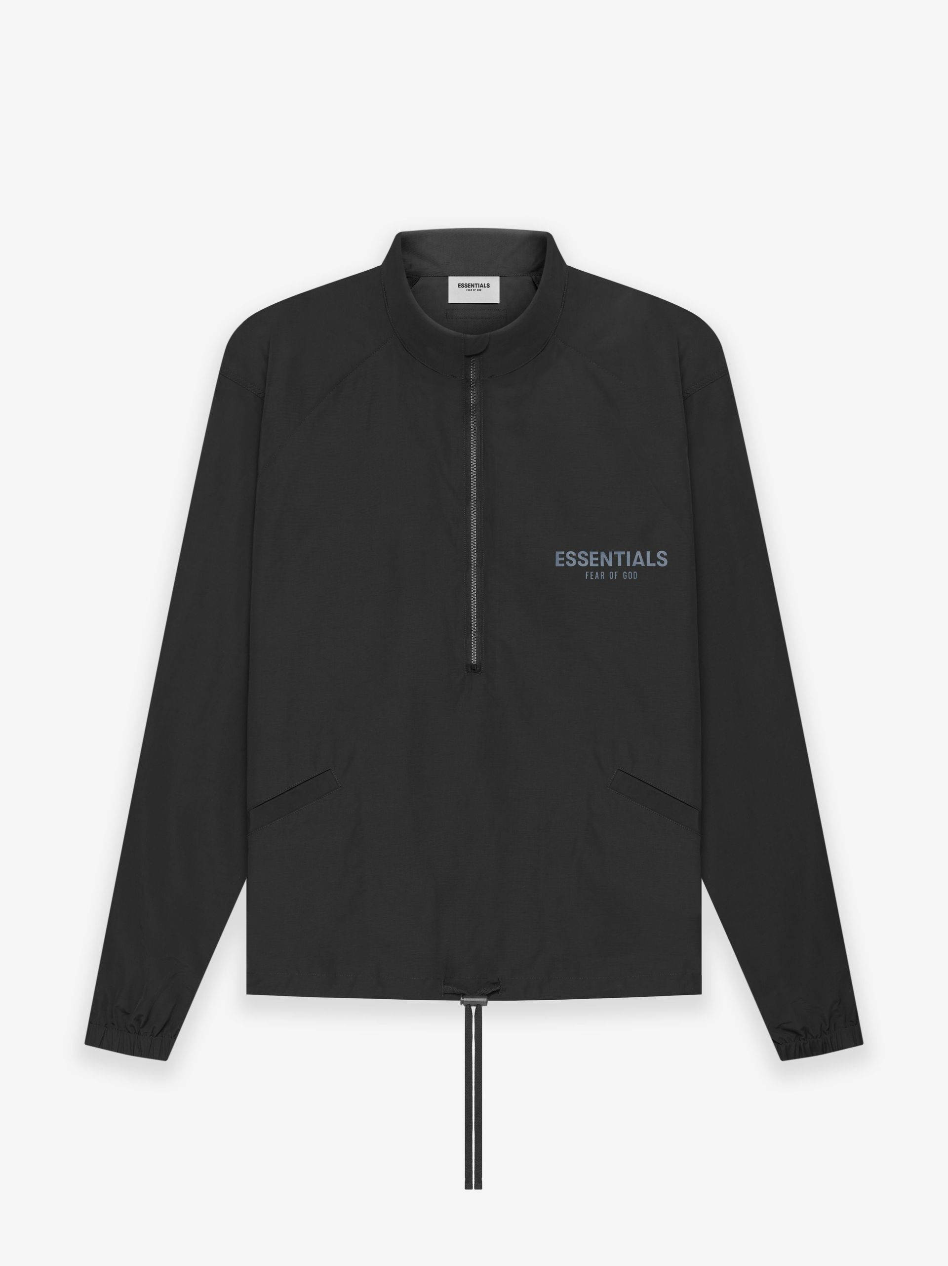 Fear of God ESSENTIALS Half Zip Track Jacket - Stretch Limo | The Sole  Supplier