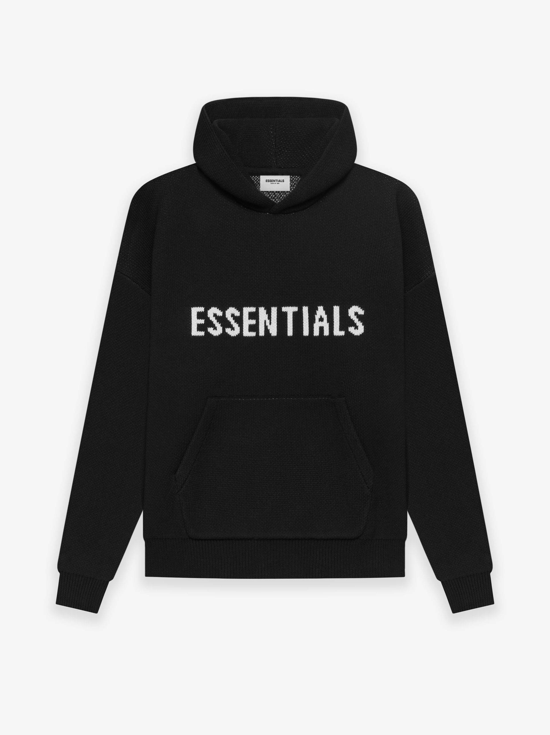essentials fear of god knit hoodie black - パーカー