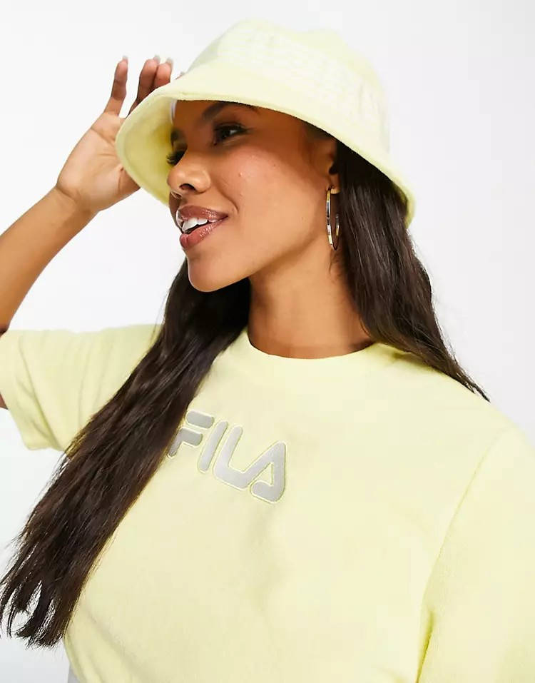 Yellow fila bucket clearance hat