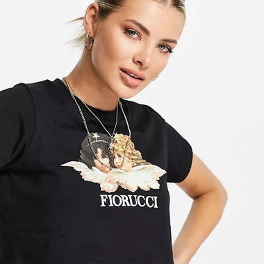 Fiorucci Angel Graphic Cropped T-Shirt