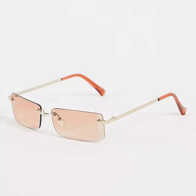 Jeepers Peepers Unisex Rectangle Sunglasses Gold