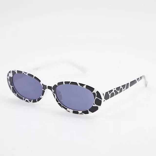 My Accessories London Cat Eye Sunglasses Cow Print