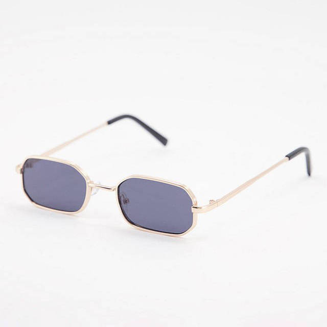 New Look Small Metal Rectangle Sunglasses Gold