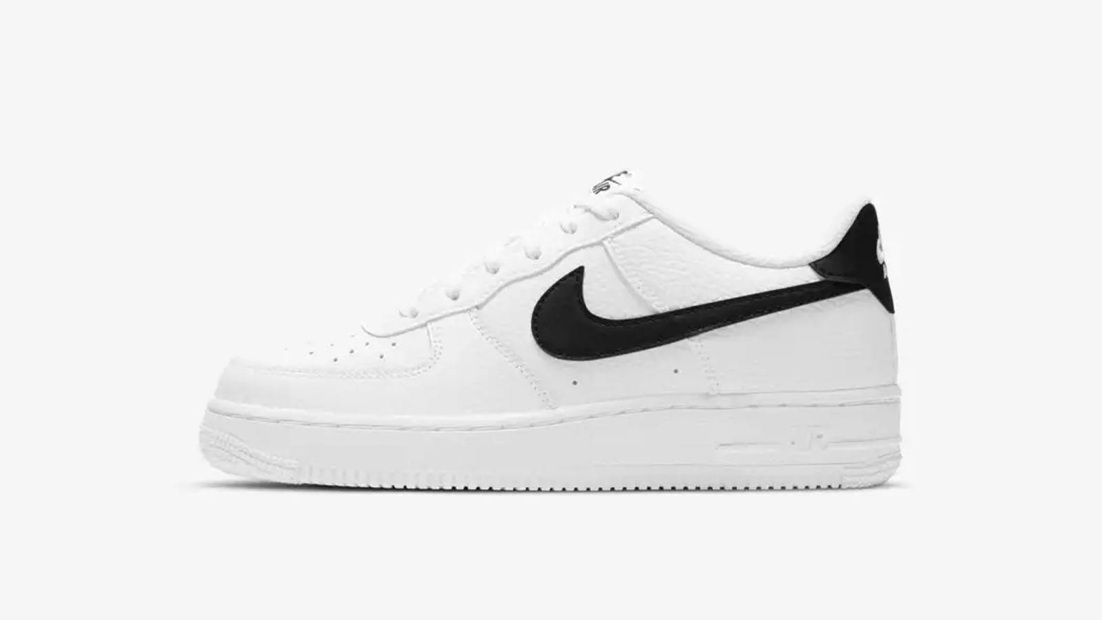 nike air force 1 black swoosh GS listicle