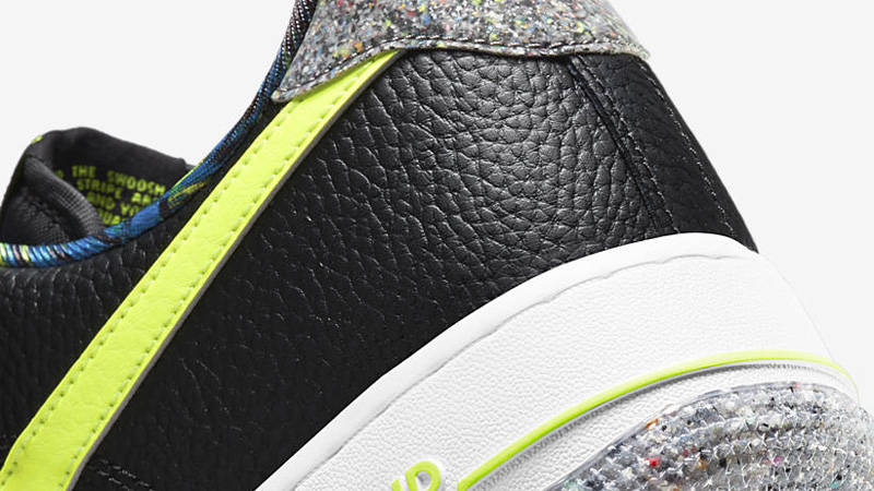 Nike Air Force 1 Black Volt Closeup