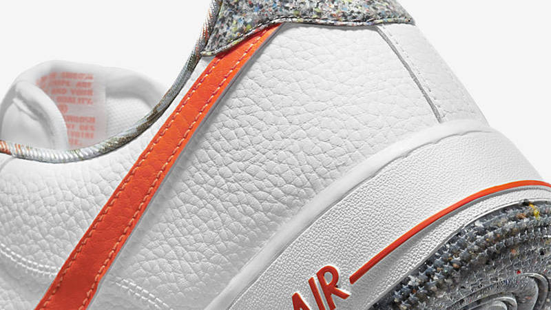 Nike Air Force 1 Crater White Orange Closeup