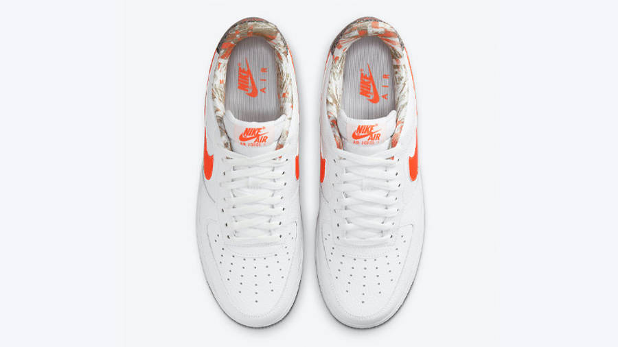 orange and white nike air force 1