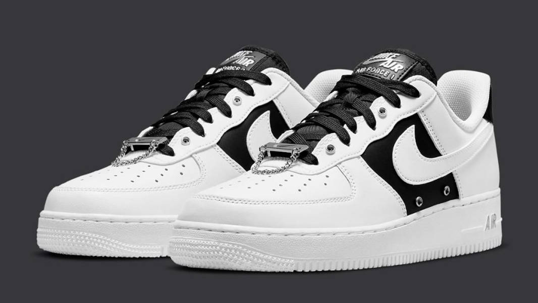 Nike Air Force 1 Low Snap Button Bling Black White DA8571-100 Side