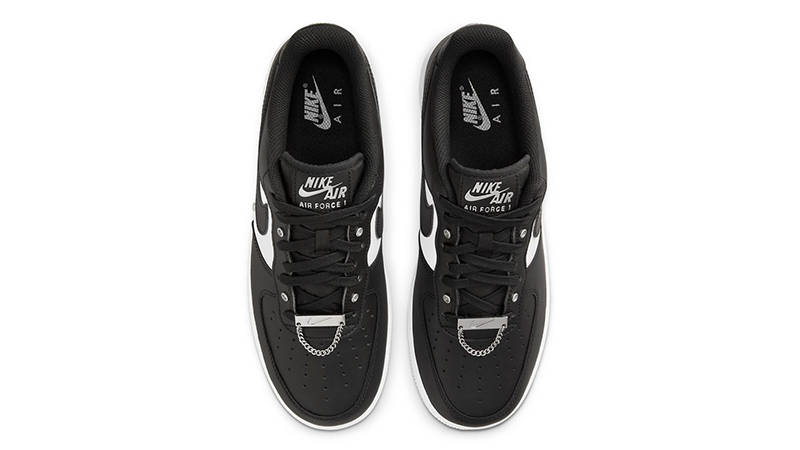 Nike Air Force 1 Low Snap Button Bling White Black DA8571-001 Top