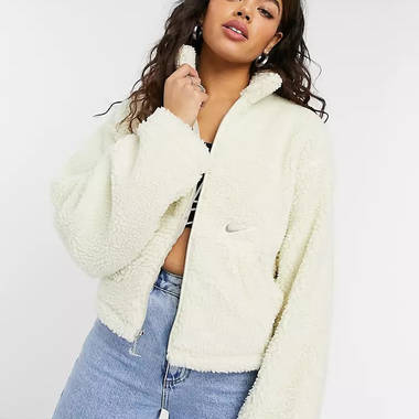 Nike Cropped Borg Fleece Jacket Nike Cropped Borg Fleece Jacket