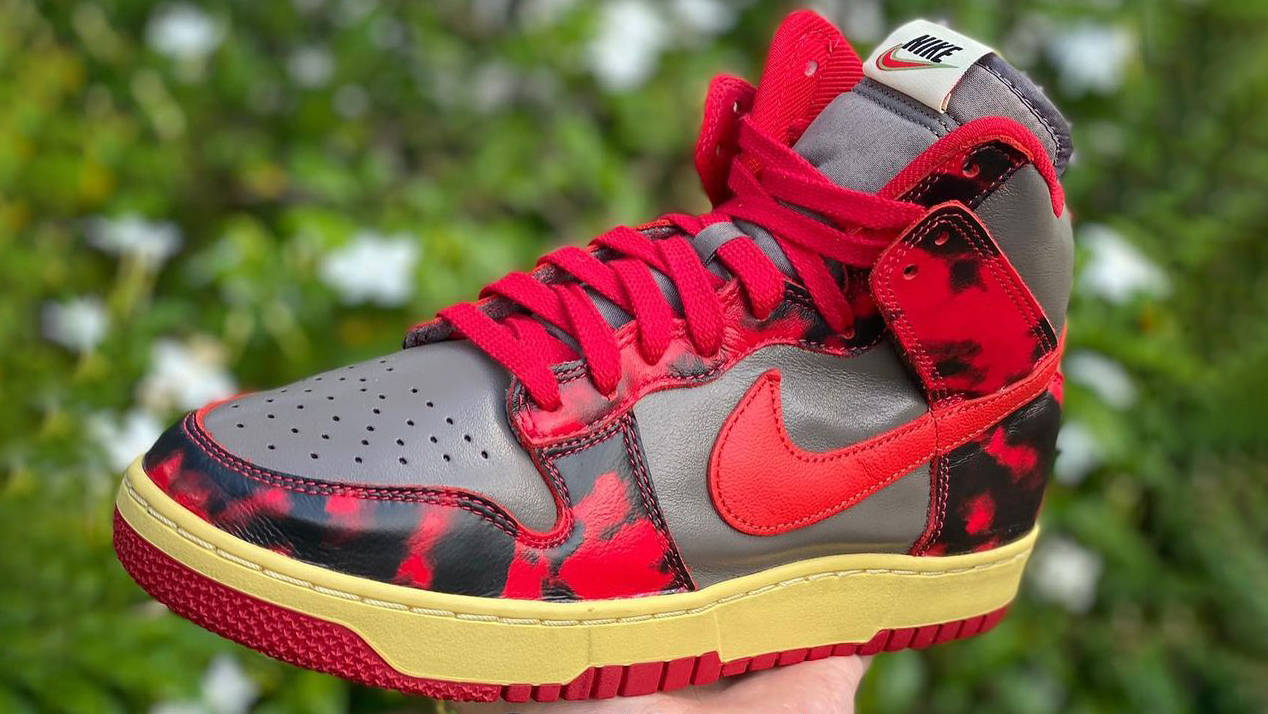 Nike Dunk High Red Black Tie Dye