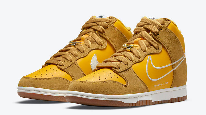 Nike Dunk High First Use University Gold DH6758-700 front