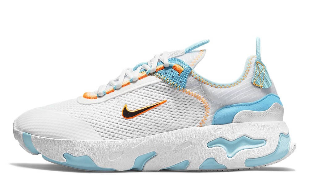 nike white and orange react live