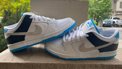 Nike SB Dunk Low Neutral Grey Laser Blue First Look Side