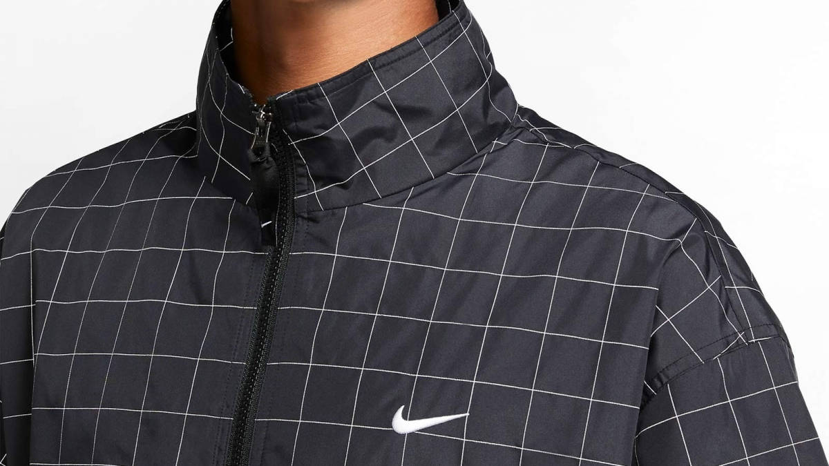 nike gingham check track jacket
