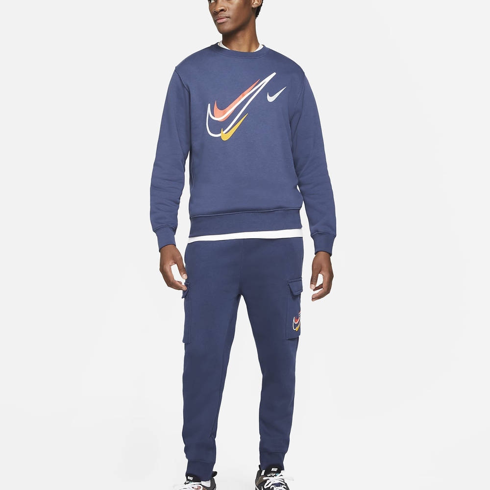 Nike Sportswear Multi Swoosh Graphic Fleece Sweatshirt - Midnight Navy ...