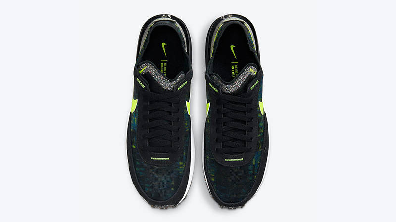nike waffle one black volt