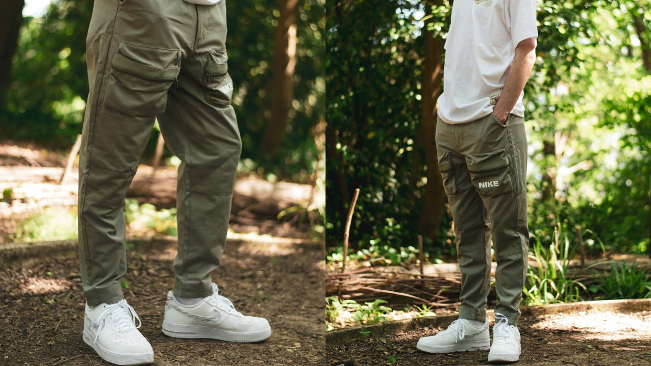 Nike Sportswear City Made Woven Trousers Light Army Closeup