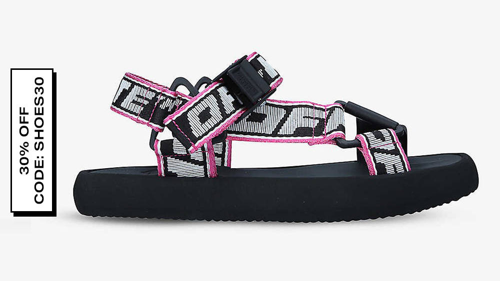 Off-White c-o Virgil Abloh Trek Logo-Print Webbed Textile Sandals