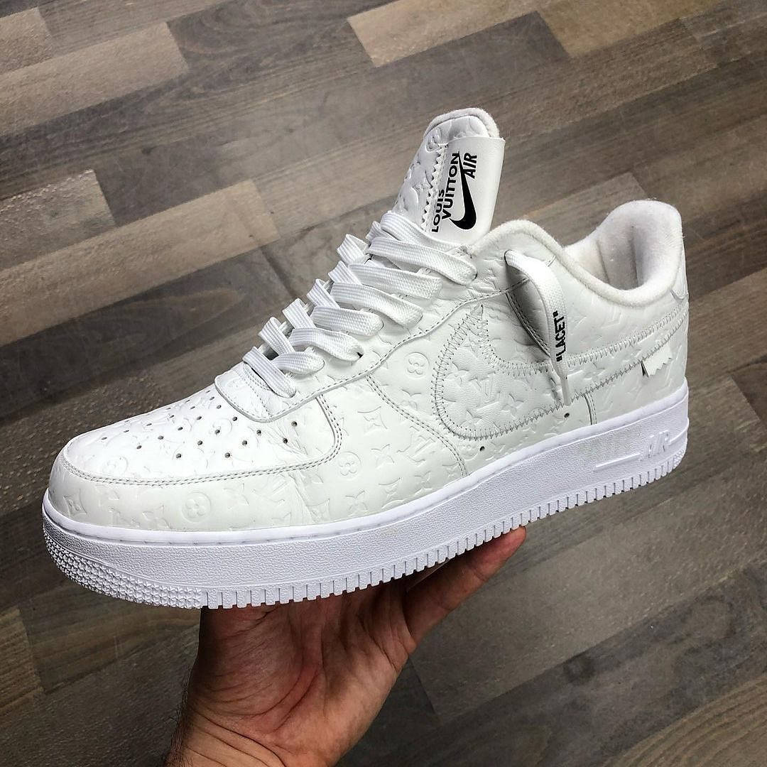 Louis Vuitton Nike Air Force 1 Low by Virgil Abloh Black Metallic Silver