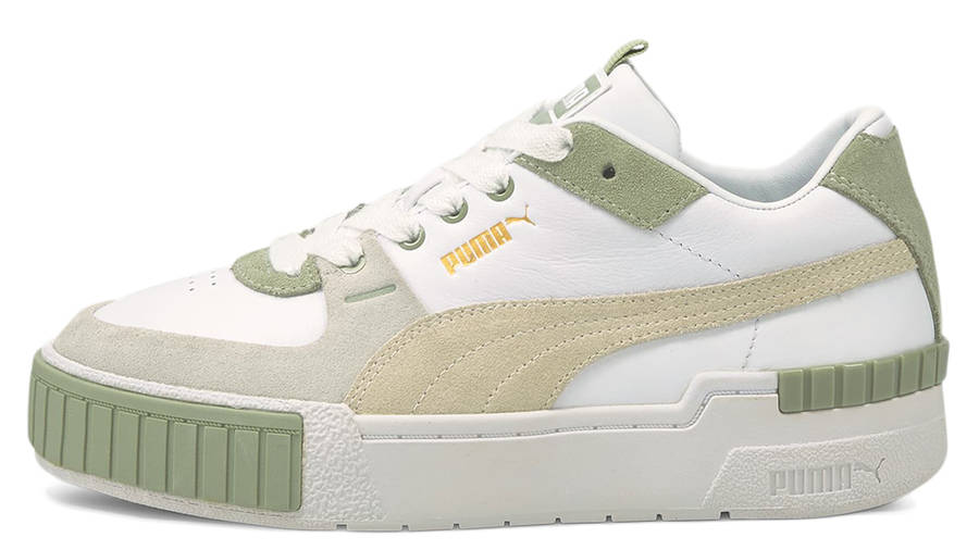 puma cali white and sage green