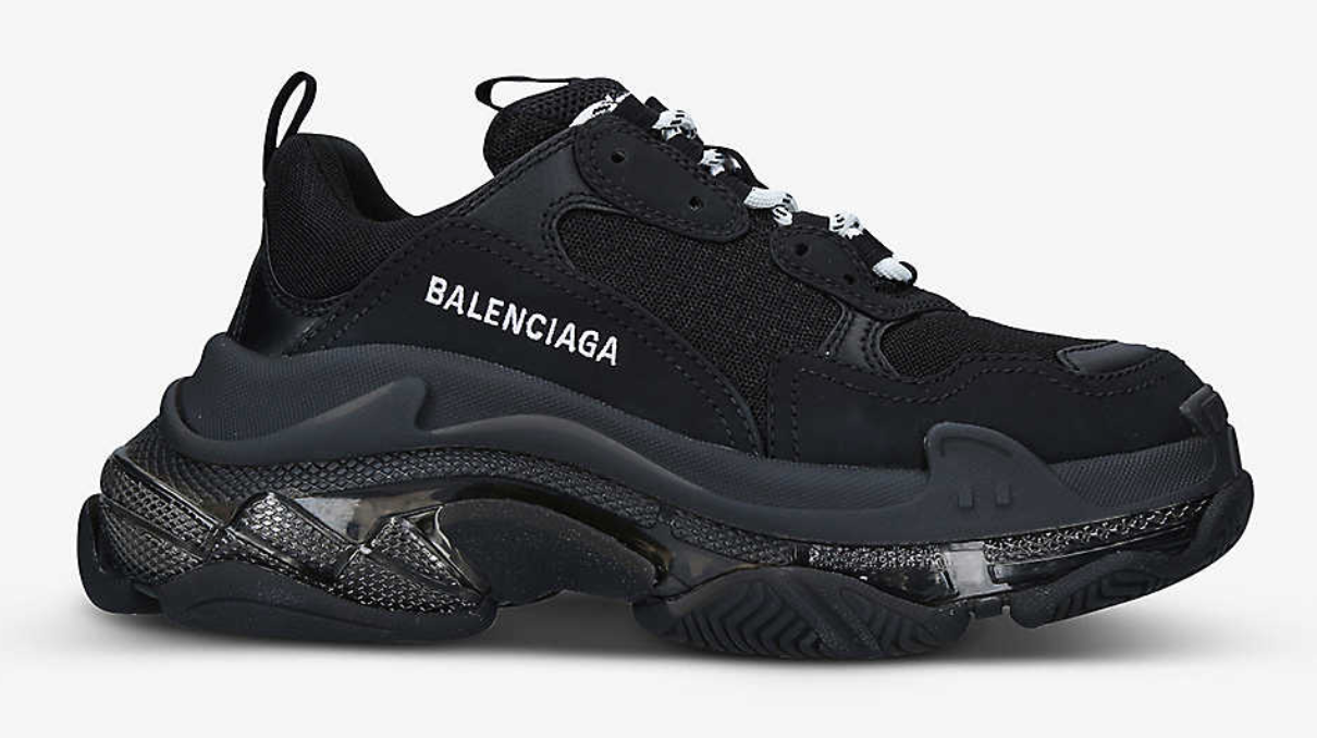 BALENCIAGA TRIPLE S BLACK TRAINERS