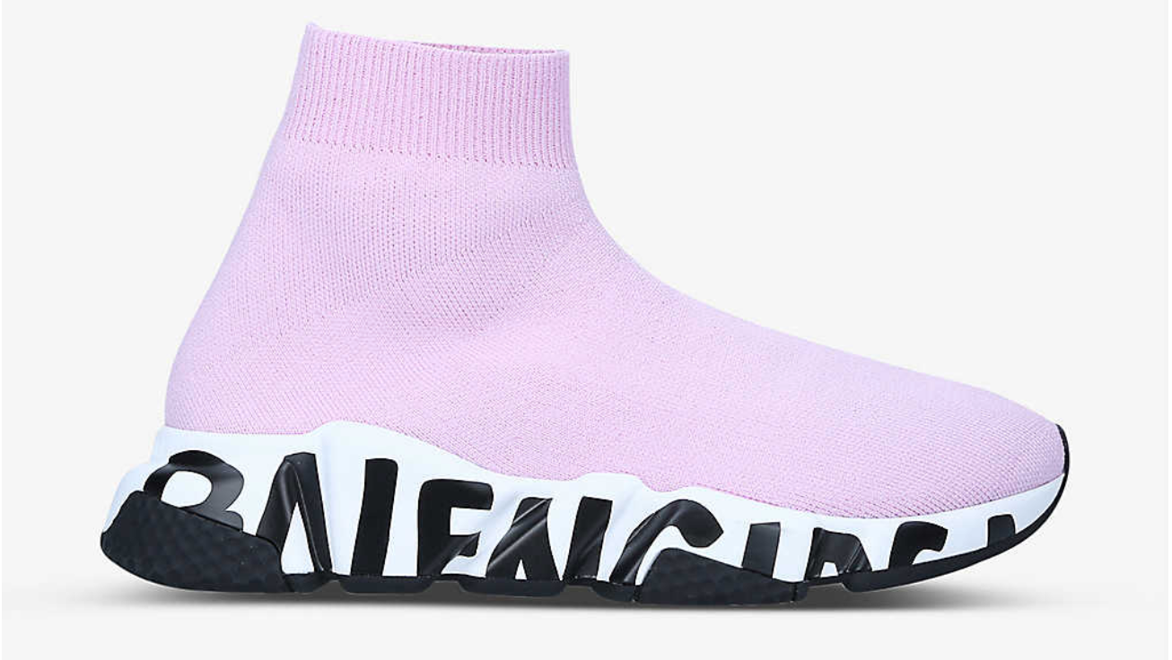 BALENCIAGA SPEED GRAFFITI SOLE PINK TRAINERS
