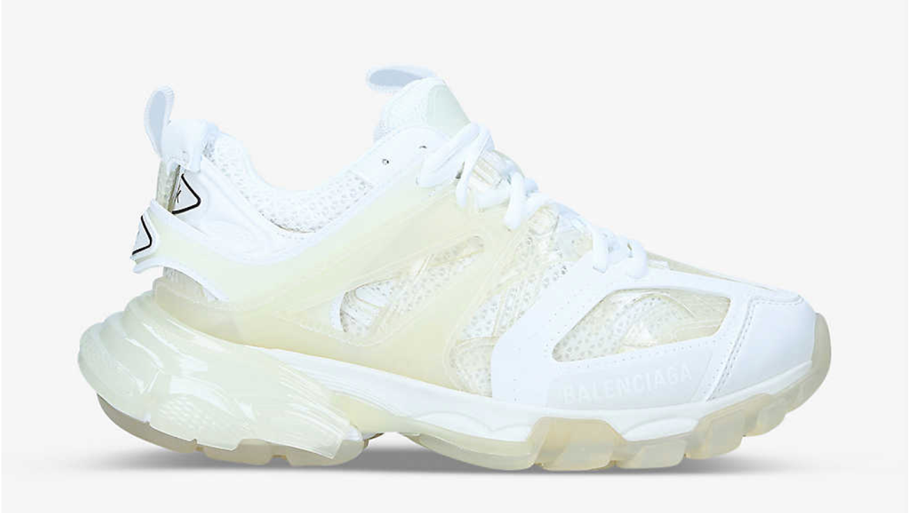 BALENCIAGA TRACK CLEAR SOLE WHITE TRAINERS