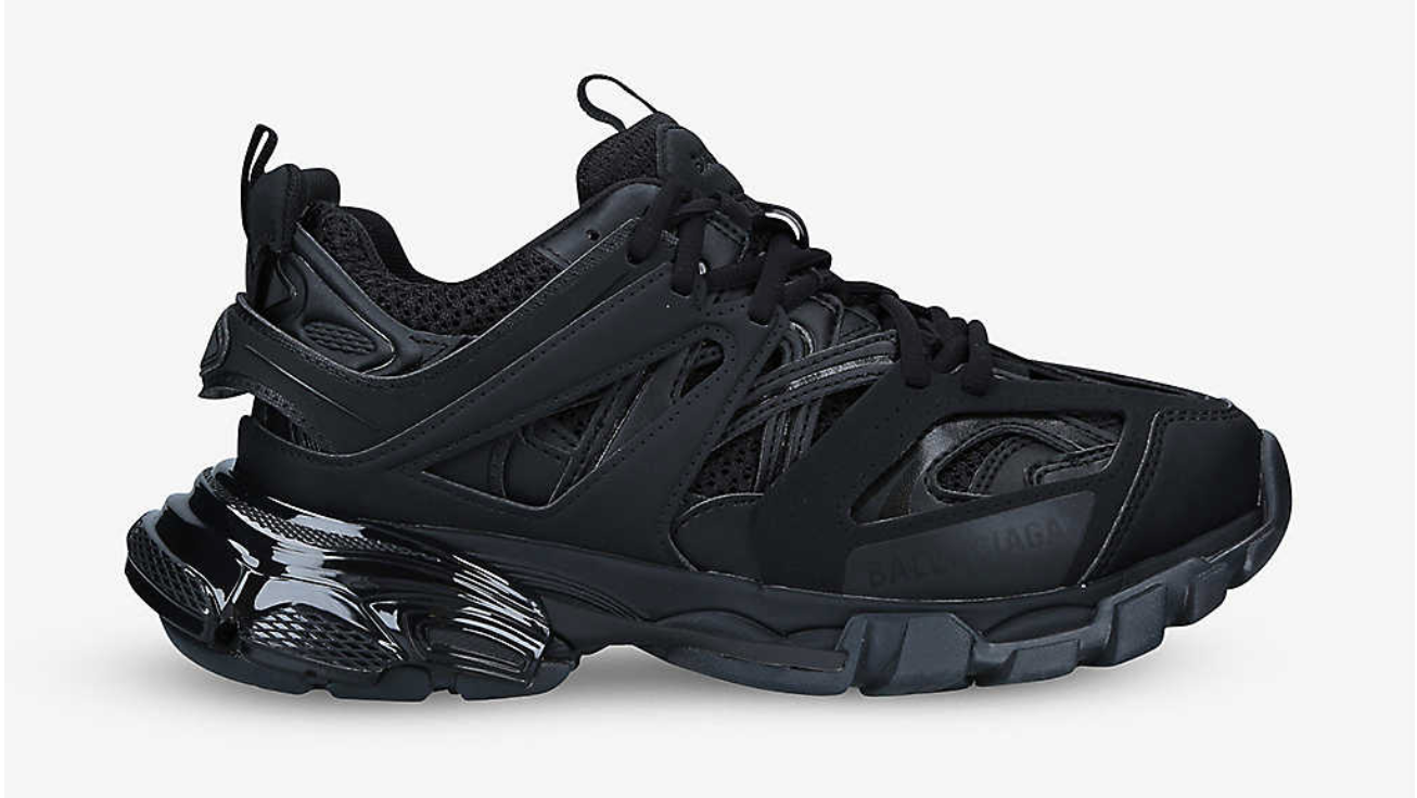BALENCIAGA TRACK CLEAR SOLE BLACK TRAINERS
