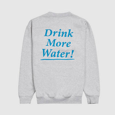 Sporty & Rich Drink Water Sweatshirt Grey Back