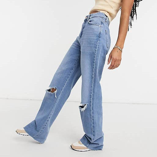 Stradivarius 90s dad jean blue