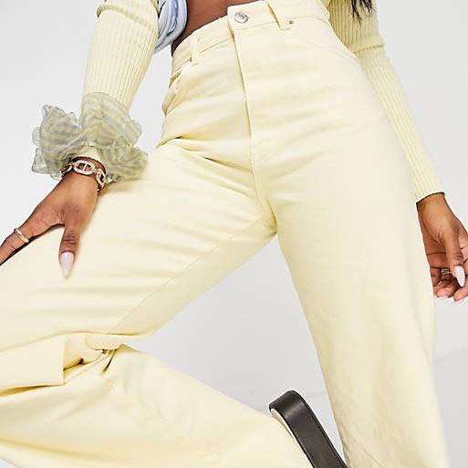 Stradivarius 90s dad jean yellow