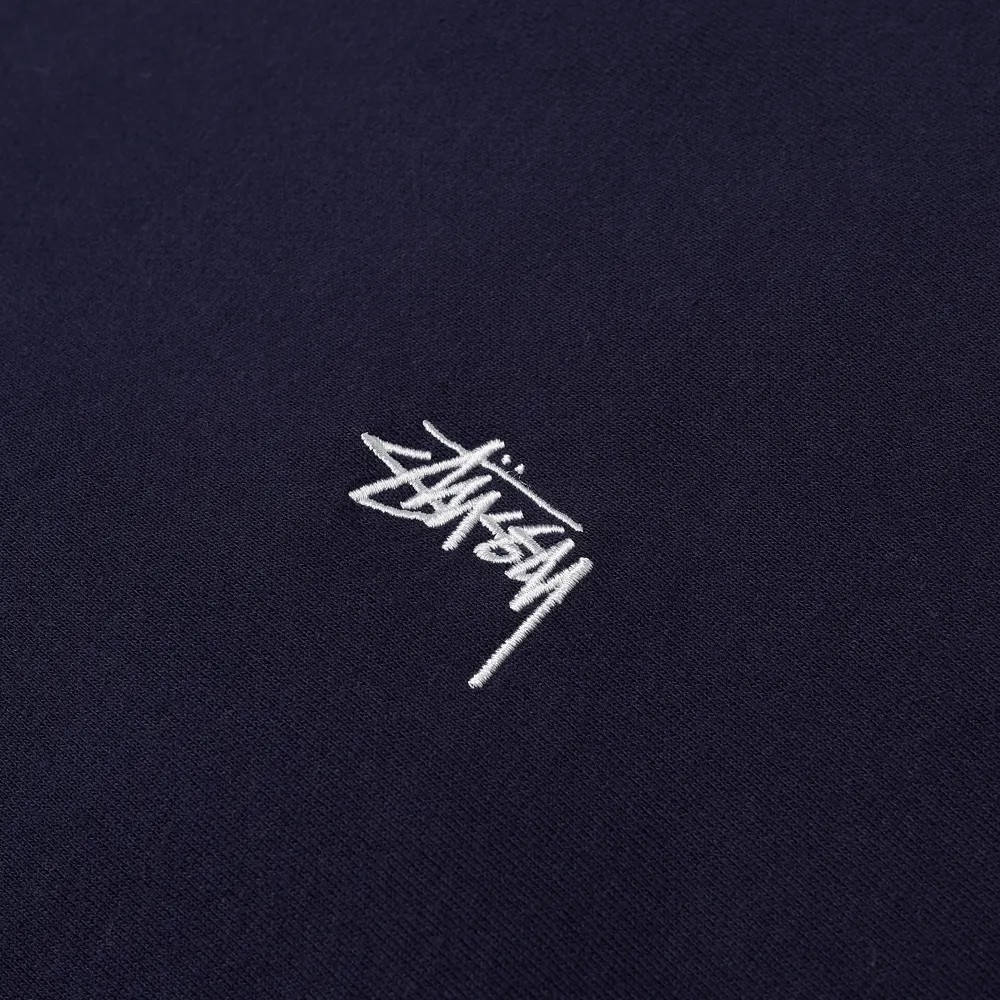 Stussy Stock Logo Crew Sweatshirt - Navy | The Sole Supplier