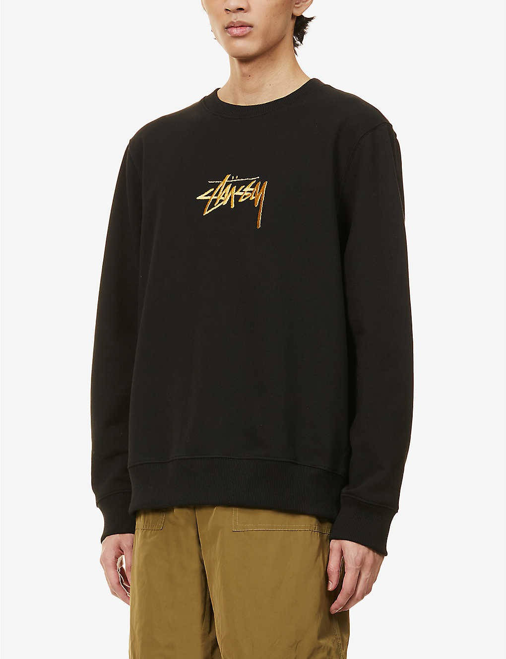 Stussy Stock Logo Sweatshirt - Black | The Sole Supplier