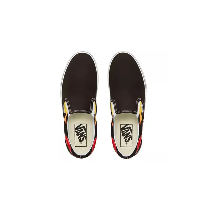 Vans classic slip on on sale flame