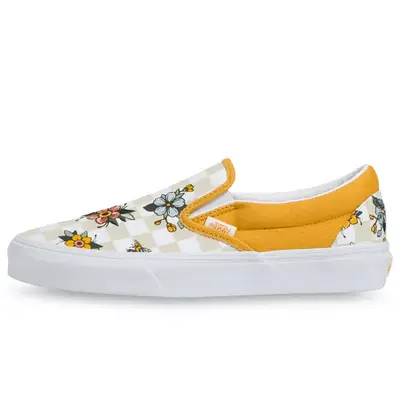 Vans yellow hot sale and white