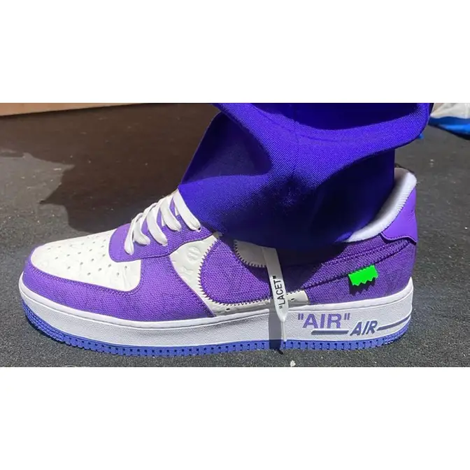 Nike Louis Vuitton Air Force 1 Low Virgil Abloh - Purple DUSK/METALLIC Silver Shoes - Size 18 - Met Silver / Black-Dark Purple D