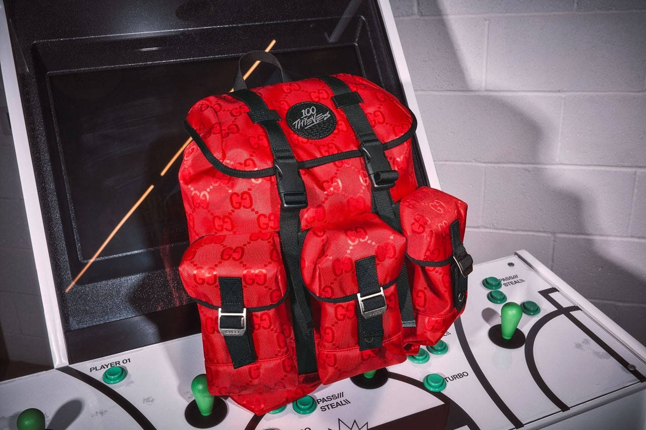 Gear Up for the Great Outdoors With This Gaming Inspired Gucci x 100 Thieves Collab Backpack