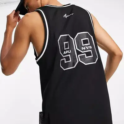 AAPE Logo Co-Ord Basketball Jersey Black Back